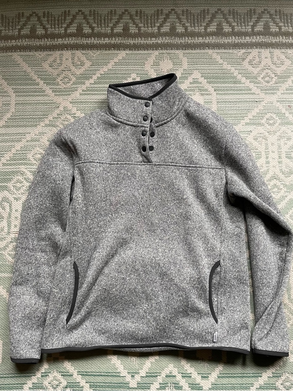 Eddie Bauer Grey Snap Fleece Pullover